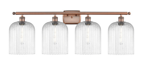 INNOVATIONS 516-4W-AC-G559-8CL Bridal Veil 4-Light Bath Vanity Light Antique Copper