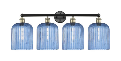 INNOVATIONS 616-4W-BAB-G559-8BL Bridal Veil 4-Light Bath Vanity Light Black Antique Brass