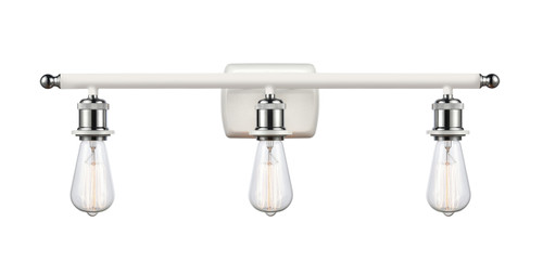 INNOVATIONS 516-3W-WPC-G557-8BL Vaz 3-Light Bath Vanity Light White Polished Chrome