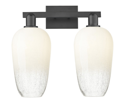 INNOVATIONS 716-2W-BK-G484-7OP Brookhaven Flute 2-Light Bath Vanity Light Matte Black