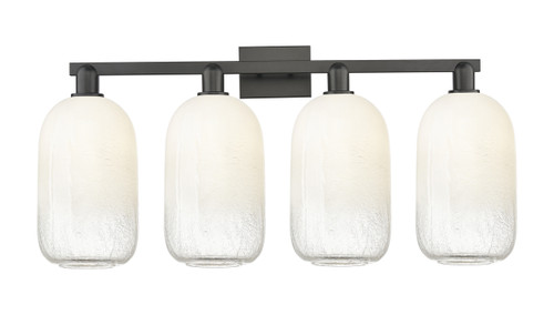 INNOVATIONS 716-4W-BK-G482-7OP Brookhaven Cloche 4-Light Bath Vanity Light Matte Black