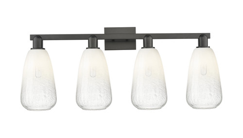 INNOVATIONS 716-4W-BK-G480-6OP Brookhaven Almond 4-Light Bath Vanity Light Matte Black