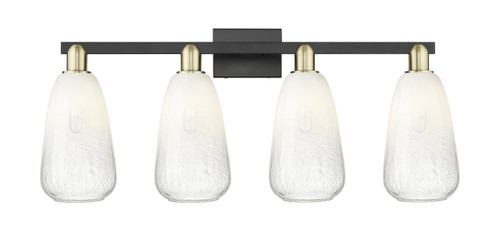 INNOVATIONS 716-4W-BAB-G480-6OP Brookhaven Almond 4-Light Bath Vanity Light Black Antique Brass