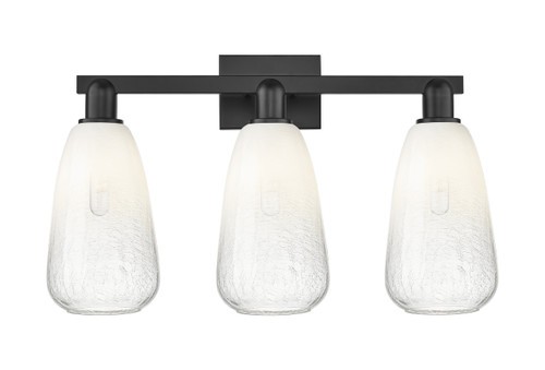 INNOVATIONS 716-3W-BK-G480-6OP Brookhaven Almond 3-Light Bath Vanity Light Matte Black