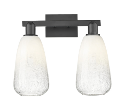 INNOVATIONS 716-2W-BK-G480-6OP Brookhaven Almond 2-Light Bath Vanity Light Matte Black