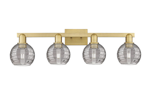 INNOVATIONS 716-4W-BB-G1213-6SM Athens Deco Swirl 4-Light Bath Vanity Light Brushed Brass