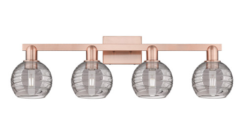 INNOVATIONS 716-4W-AC-G1213-6SM Athens Deco Swirl 4-Light Bath Vanity Light Antique Copper