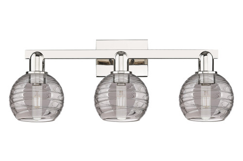 INNOVATIONS 716-3W-PN-G1213-6SM Athens Deco Swirl 3-Light Bath Vanity Light Polished Nickel