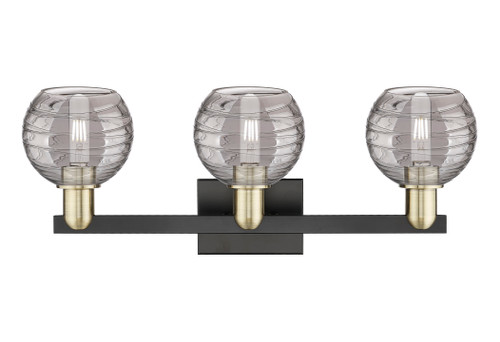 INNOVATIONS 716-3W-BAB-G1213-6SM Athens Deco Swirl 3-Light Bath Vanity Light Black Antique Brass
