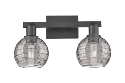 INNOVATIONS 716-2W-BK-G1213-6SM Athens Deco Swirl 2-Light Bath Vanity Light Matte Black