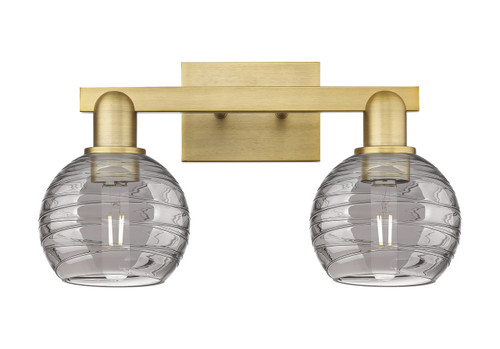 INNOVATIONS 716-2W-BB-G1213-6SM Athens Deco Swirl 2-Light Bath Vanity Light Brushed Brass