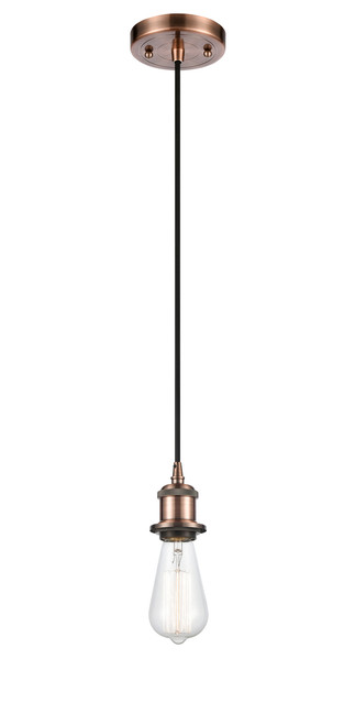 INNOVATIONS 516-1P-AC-G128-12 Athens 1-Light Mini Pendant Antique Copper