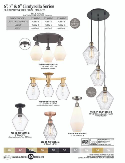 INNOVATIONS 113B-3P-PC-G654-8 Cindyrella 3-Light Multi Pendant Polished Chrome