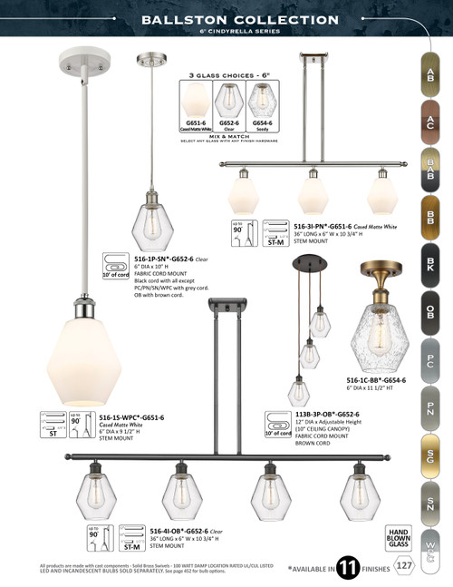INNOVATIONS 113B-3P-PC-G654-6 Cindyrella 3-Light Multi Pendant Polished Chrome