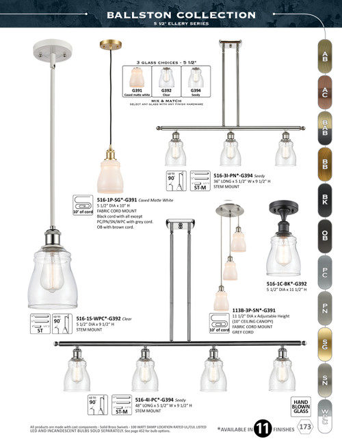 INNOVATIONS 113B-3P-PC-G394 Ellery 3-Light Multi Pendant Polished Chrome