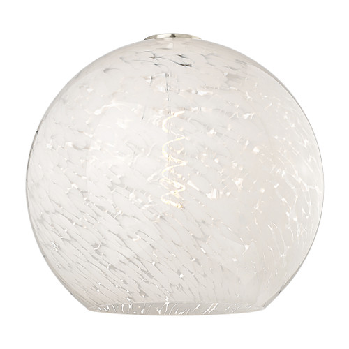 INNOVATIONS 113B-3P-PN-G1216-12WM White Mouchette 3-Light Multi Pendant Polished Nickel