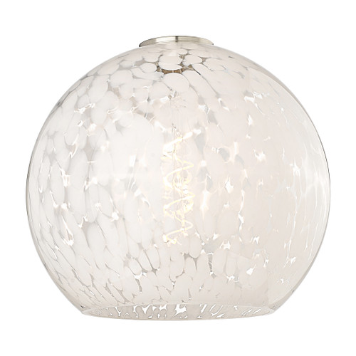 INNOVATIONS 113B-3P-PN-G1216-10WM White Mouchette 3-Light Multi Pendant Polished Nickel