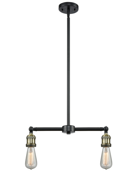 INNOVATIONS 209-BAB-G208-10 Beacon 2-Light Island Light Black Antique Brass