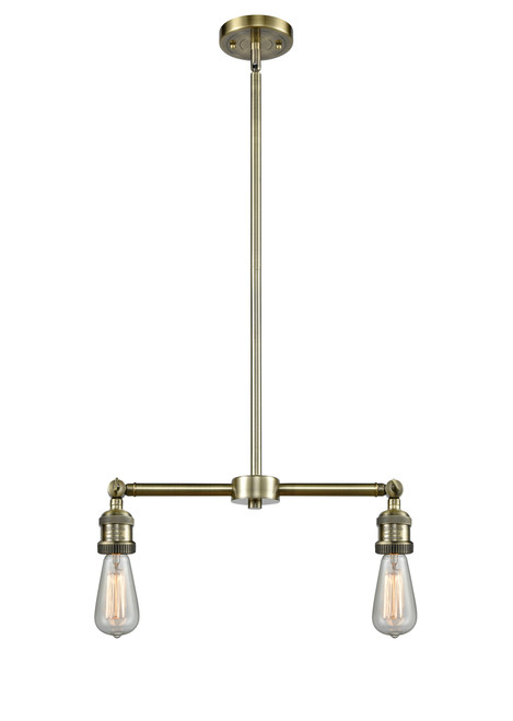 INNOVATIONS 209-AB-G208-10 Beacon 2-Light Island Light Antique Brass