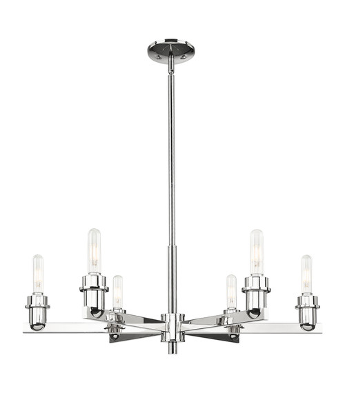 INNOVATIONS 716-6CR-PN-G559-8GWH Bridal Veil 6-Light Chandelier Polished Nickel