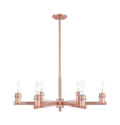 INNOVATIONS 716-6CR-AC-G559-5ME Bridal Veil 6-Light Chandelier Antique Copper