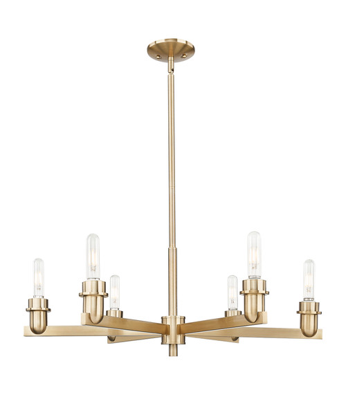 INNOVATIONS 716-6CR-CB-G460-7ME Preston 6-Light Chandelier Satin Nickel