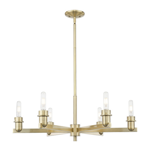 INNOVATIONS 716-6CR-AB-G460-7ME Preston 6-Light Chandelier Antique Brass