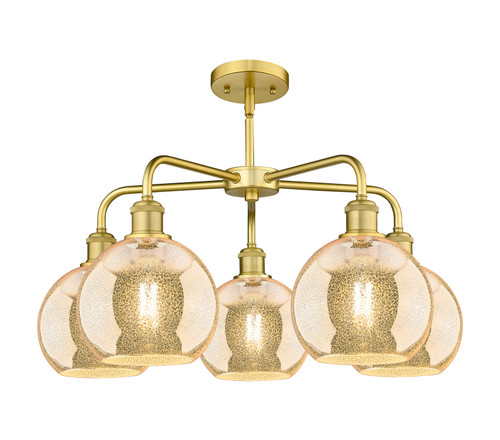 INNOVATIONS 516-5CR-SG-G128-8 Athens 5-Light Chandelier Satin Gold