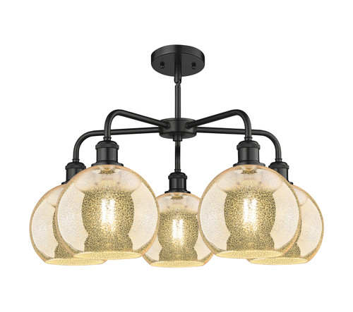 INNOVATIONS 516-5CR-BK-G128-8 Athens 5-Light Chandelier Matte Black