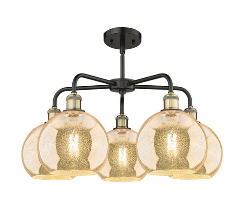 INNOVATIONS 516-5CR-BAB-G128-8 Athens 5-Light Chandelier Black Antique Brass