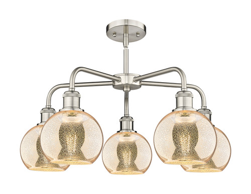 INNOVATIONS 516-5CR-SN-G128-6 Athens 5-Light Chandelier Satin Nickel
