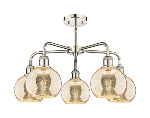INNOVATIONS 516-5CR-PN-G128-6 Athens 5-Light Chandelier Polished Nickel