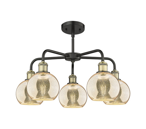 INNOVATIONS 516-5CR-BAB-G128-6 Athens 5-Light Chandelier Black Antique Brass