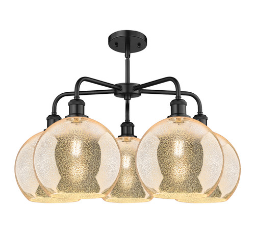 INNOVATIONS 516-5CR-BK-G128-10 Athens 5-Light Chandelier Matte Black