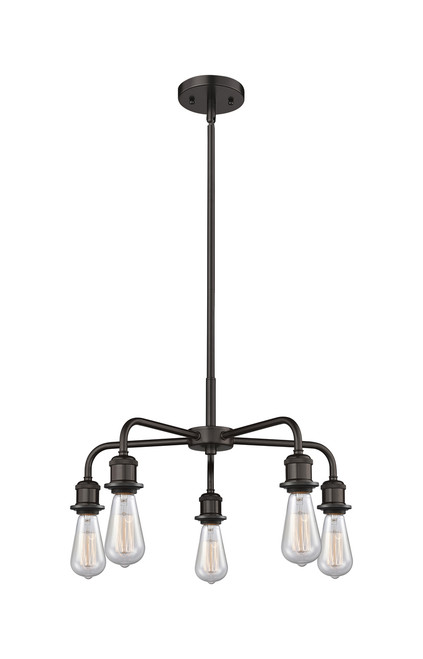 INNOVATIONS 516-5CR-OB-G559-8SDY Bridal Veil 5-Light Chandelier Oil Rubbed Bronze