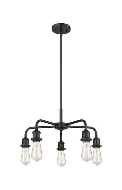 INNOVATIONS 516-5CR-BK-G559-8BL Bridal Veil 5-Light Chandelier Matte Black