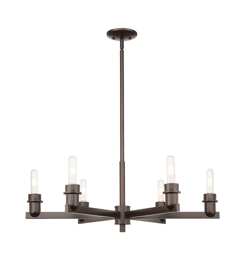 INNOVATIONS 716-6CR-OB-G482-7OP Brookhaven Cloche 6-Light Chandelier Oil Rubbed Bronze