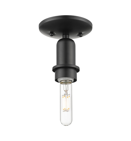 INNOVATIONS 716-1C-BK-NBD-16-NAT Bristol Natural 1-Light Semi-Flush Mount Matte Black