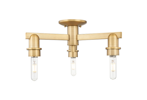INNOVATIONS 716-3F-BB-G559-8SDY Bridal Veil 3-Light Semi-Flush Mount Brushed Brass