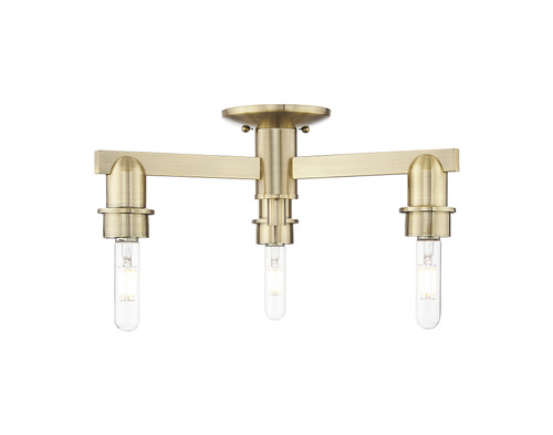 INNOVATIONS 716-3F-AB-G559-8ME Bridal Veil 3-Light Semi-Flush Mount Antique Brass