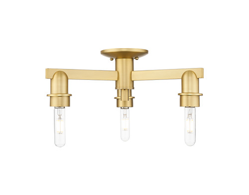 INNOVATIONS 716-3F-SG-G483-8AM Brookhaven Globe 3-Light Semi-Flush Mount Satin Gold