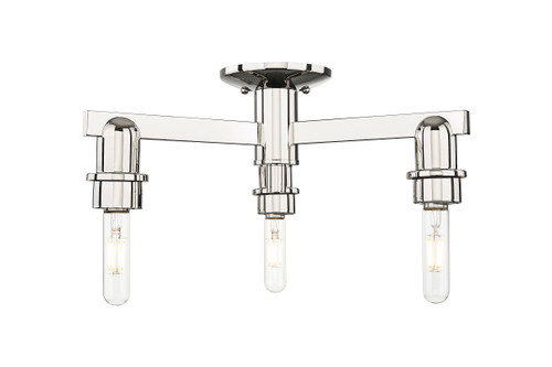 INNOVATIONS 716-3F-PN-G483-8AM Brookhaven Globe 3-Light Semi-Flush Mount Polished Nickel