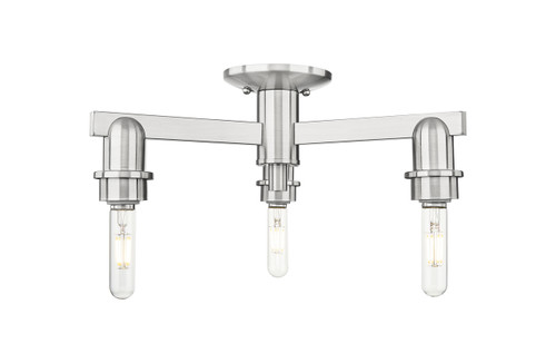 INNOVATIONS 716-3F-SN-G482-7AM Brookhaven Cloche 3-Light Semi-Flush Mount Brushed Satin Nickel