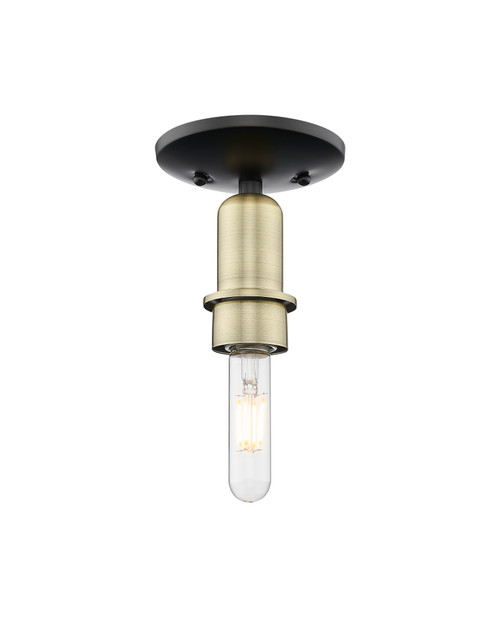 INNOVATIONS 716-1C-BAB-G456-8ME Chelsea 1-Light Semi-Flush Mount Black Antique Brass