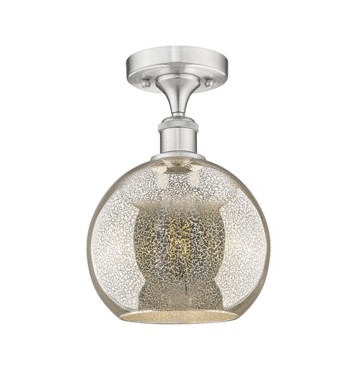 INNOVATIONS 616-1F-SN-G128-8 Athens 1-Light Semi-Flush Mount Brushed Satin Nickel