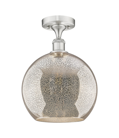 INNOVATIONS 616-1F-SN-G128-10 Athens 1-Light Semi-Flush Mount Brushed Satin Nickel