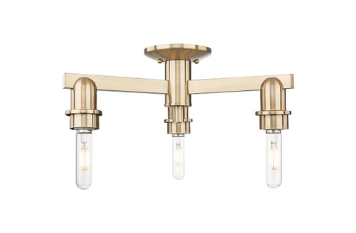 INNOVATIONS 716-3F-CB-G483-8OP Brookhaven Globe 3-Light Semi-Flush Mount Champagne Bronze