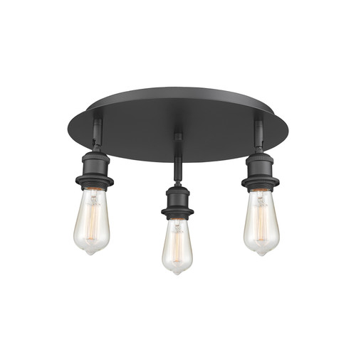 INNOVATIONS 516-3C-BK-G559-8CL Bridal Veil 3-Light Flush Mount Matte Black