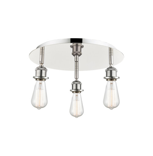 INNOVATIONS 516-3C-PN-G559-8BL Bridal Veil 3-Light Flush Mount Polished Nickel