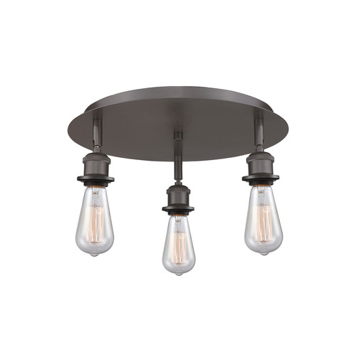 INNOVATIONS 516-3C-OB-G559-8BL Bridal Veil 3-Light Flush Mount Oil Rubbed Bronze